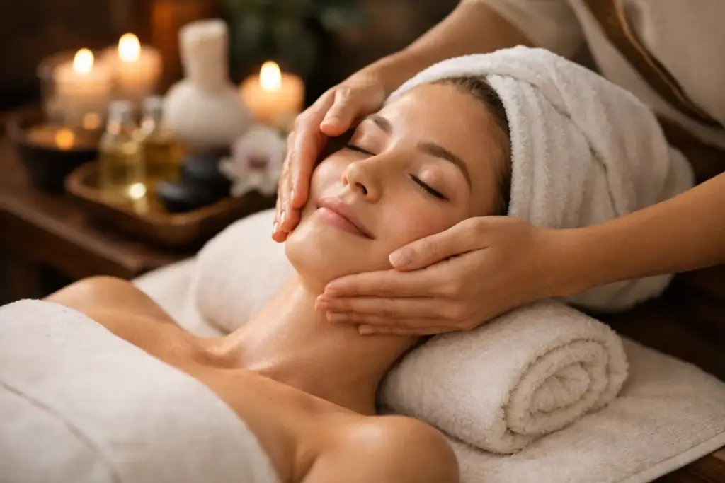 Gesichtsmassage gegen müde Haut