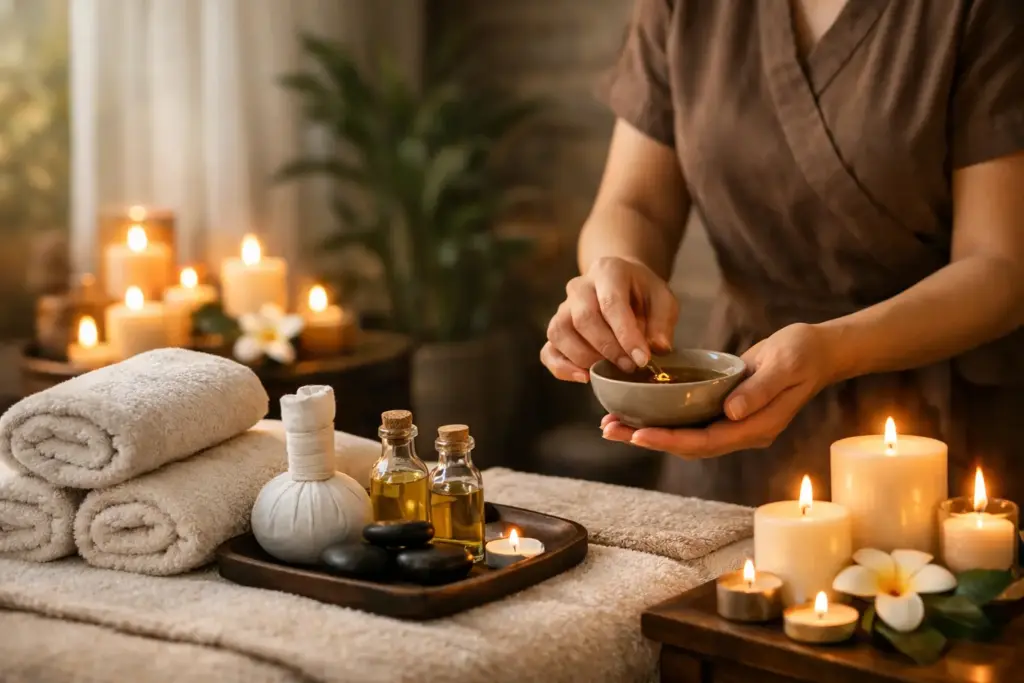Wellness Ritual mit warmem Öl erleben